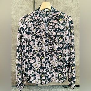 H&M floral see-through blouse / size 2
